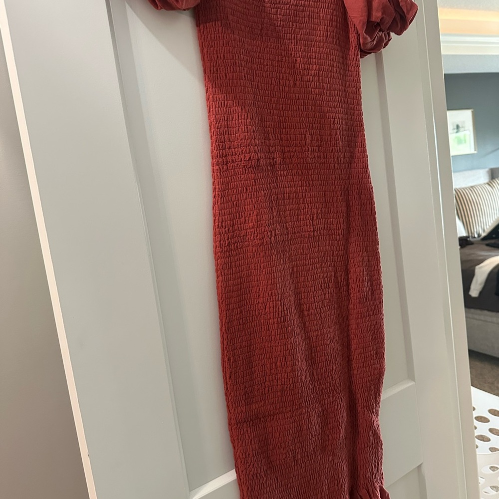 Baltic Born Rust Red Smocked Dress